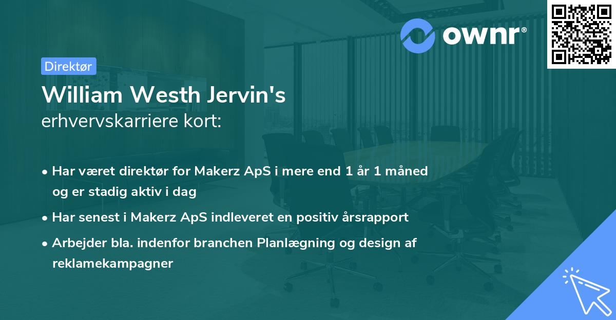 William Westh Jervin's erhvervskarriere kort