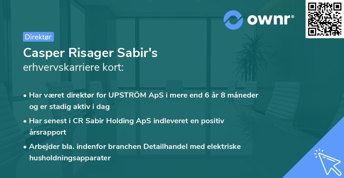 Casper Risager Sabir's erhvervskarriere kort