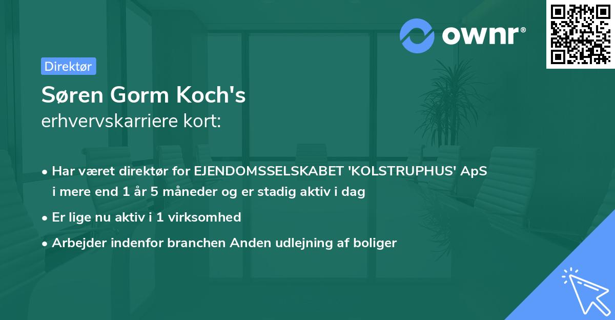 Søren Gorm Koch's erhvervskarriere kort