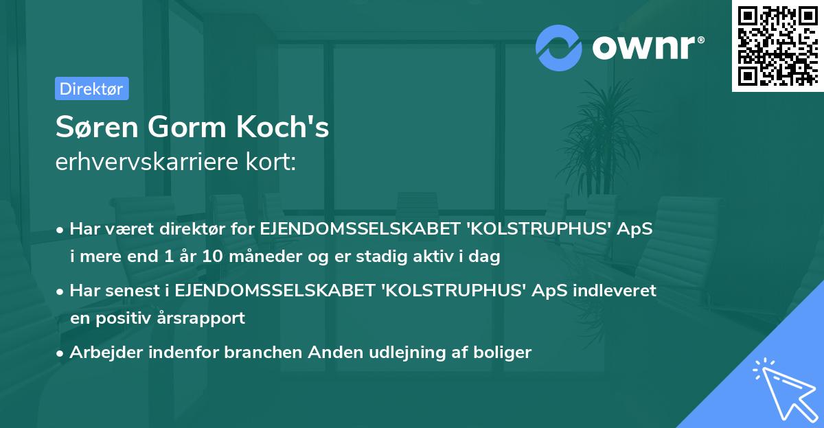 Søren Gorm Koch's erhvervskarriere kort