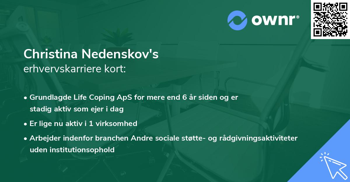 Christina Nedenskov's erhvervskarriere kort