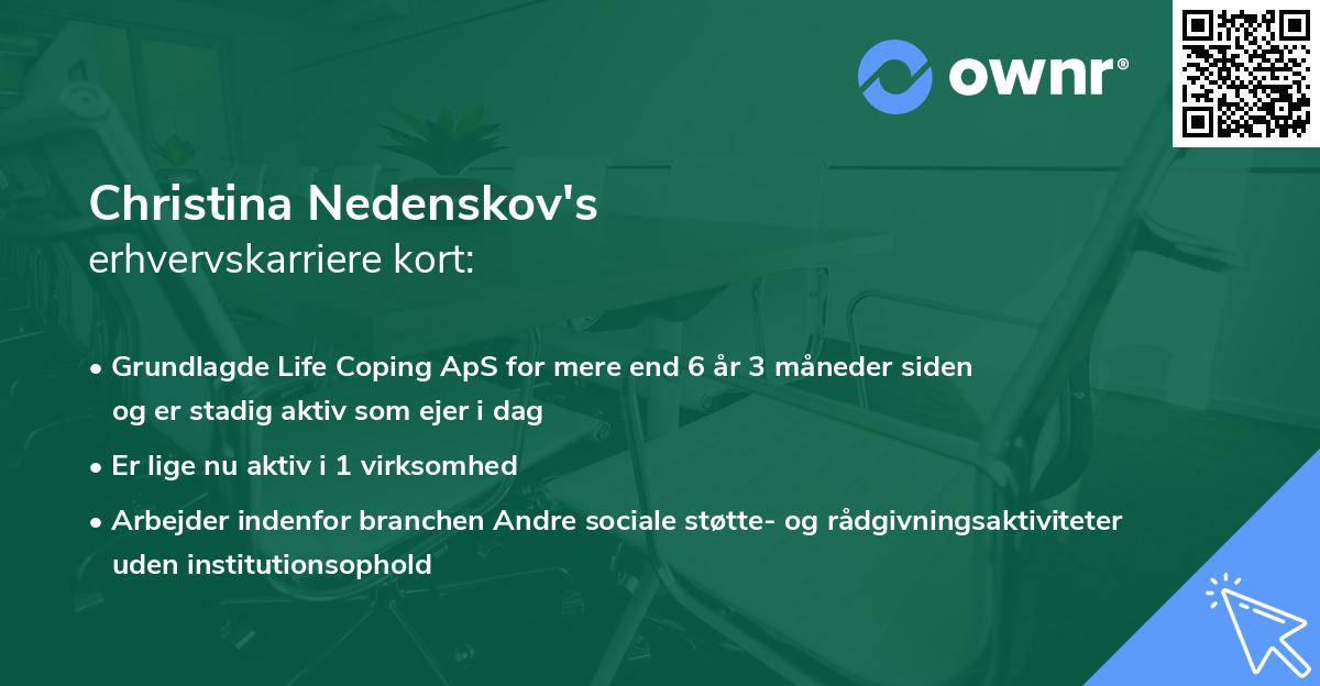 Christina Nedenskov's erhvervskarriere kort