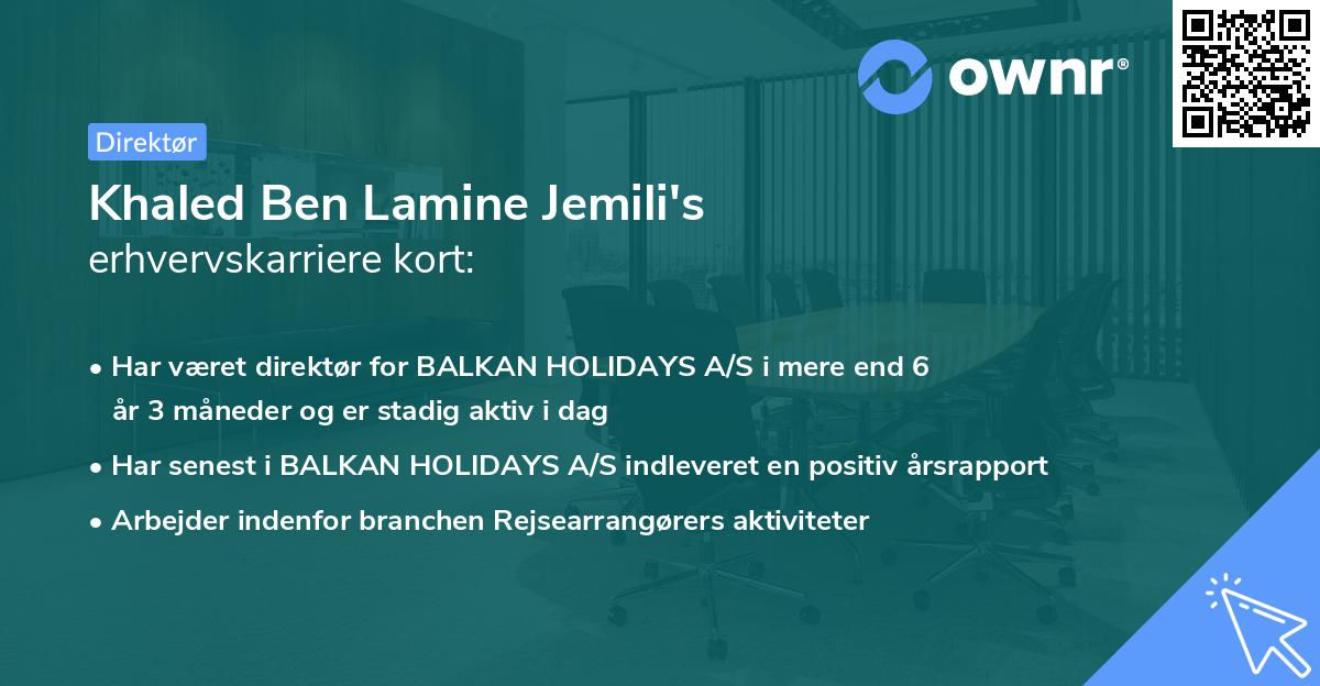 Khaled Ben Lamine Jemili's erhvervskarriere kort