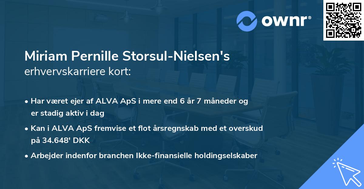 Miriam Pernille Storsul-Nielsen's erhvervskarriere kort