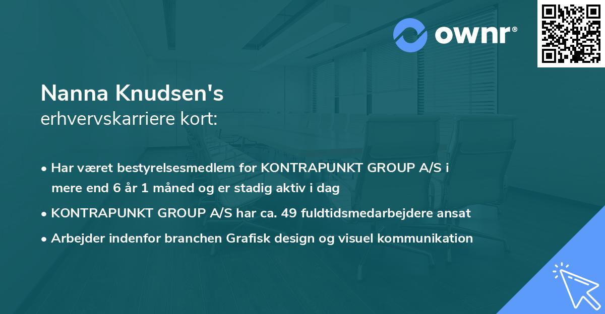Nanna Knudsen's erhvervskarriere kort