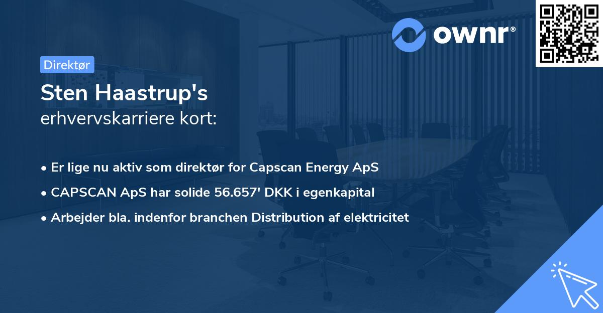 Sten Haastrup's erhvervskarriere kort