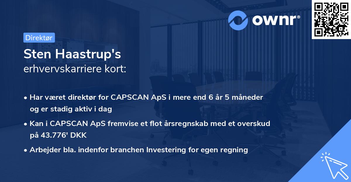 Sten Haastrup's erhvervskarriere kort