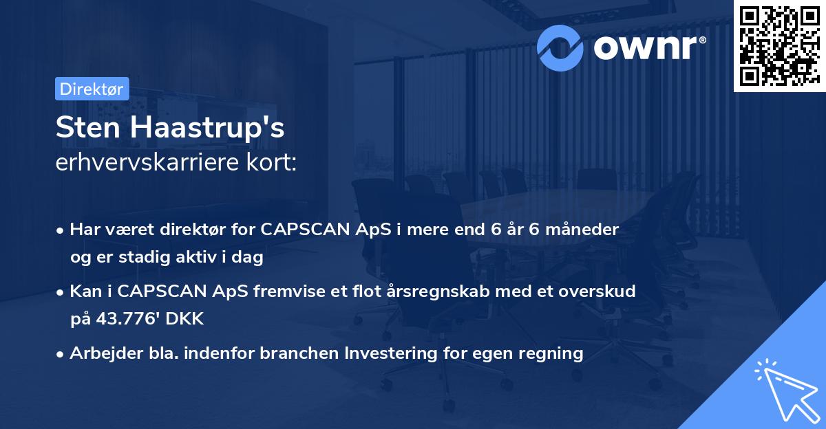 Sten Haastrup's erhvervskarriere kort