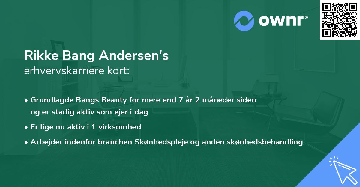 Rikke Bang Andersen's erhvervskarriere kort