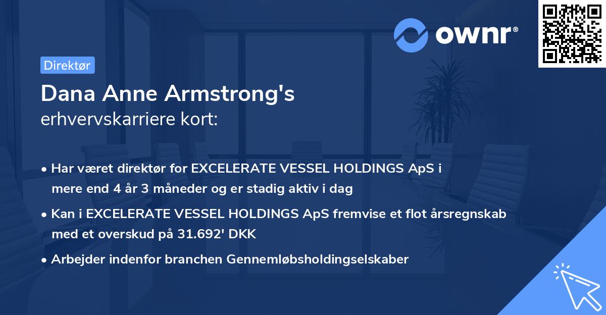 Dana Anne Armstrong's erhvervskarriere kort