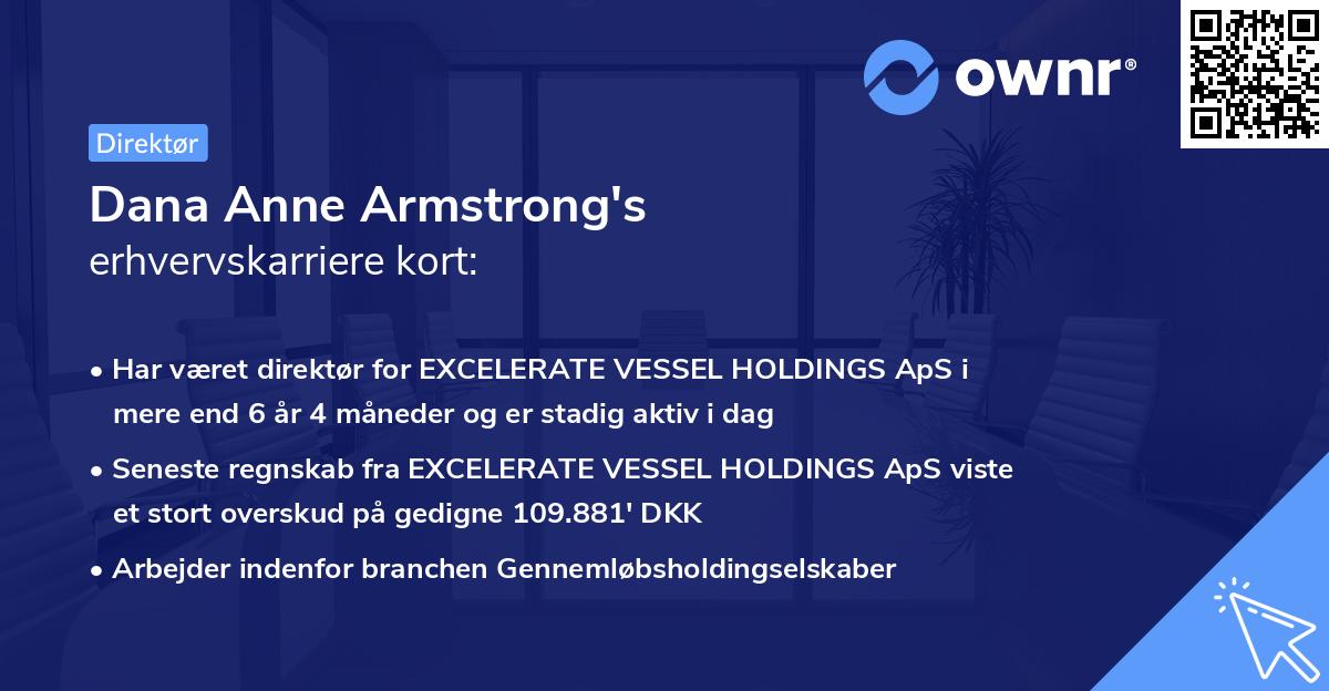 Dana Anne Armstrong's erhvervskarriere kort