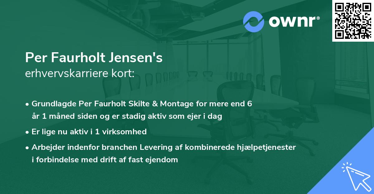 Per Faurholt Jensen's erhvervskarriere kort