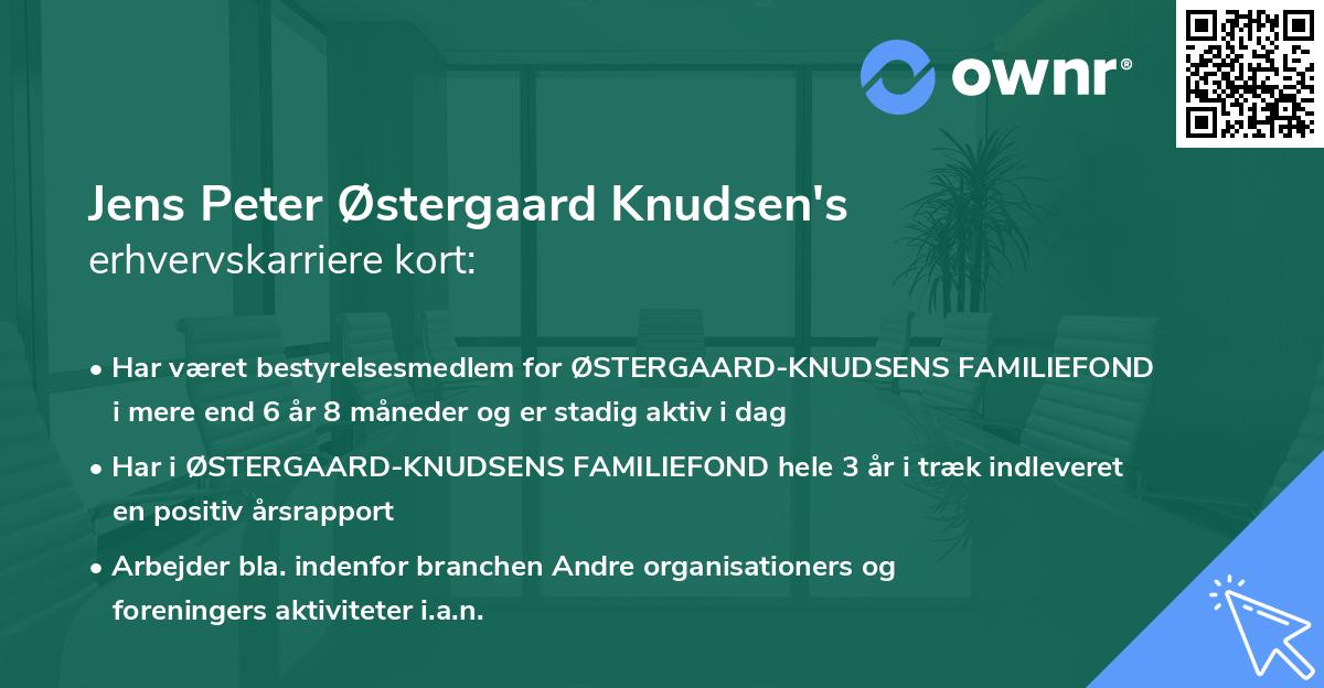 Jens Peter Østergaard Knudsen's erhvervskarriere kort