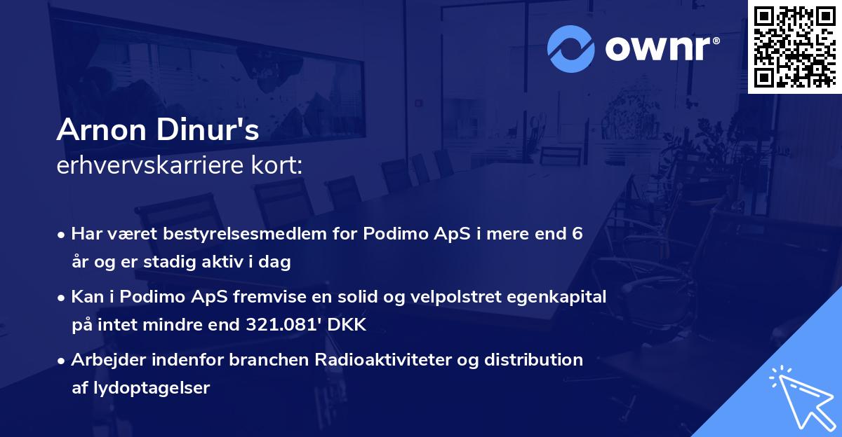Arnon Dinur's erhvervskarriere kort