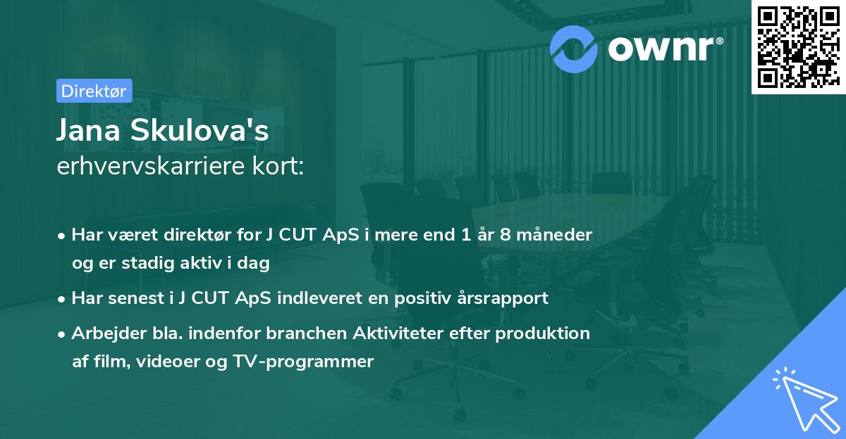 Jana Skulova's erhvervskarriere kort