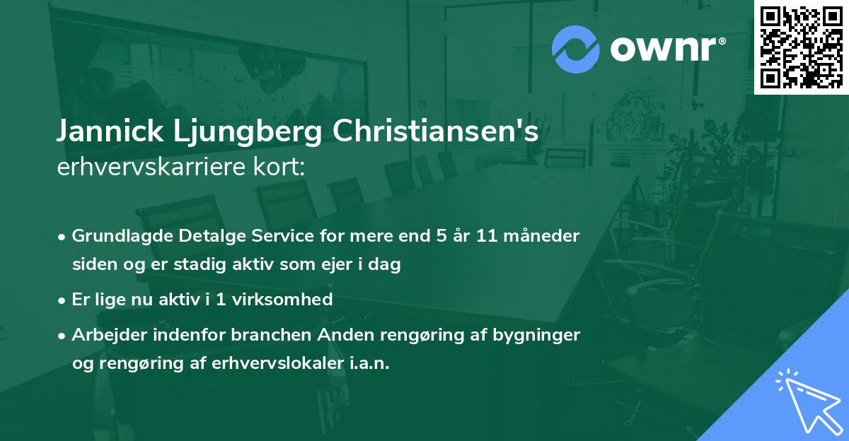 Jannick Ljungberg Christiansen's erhvervskarriere kort