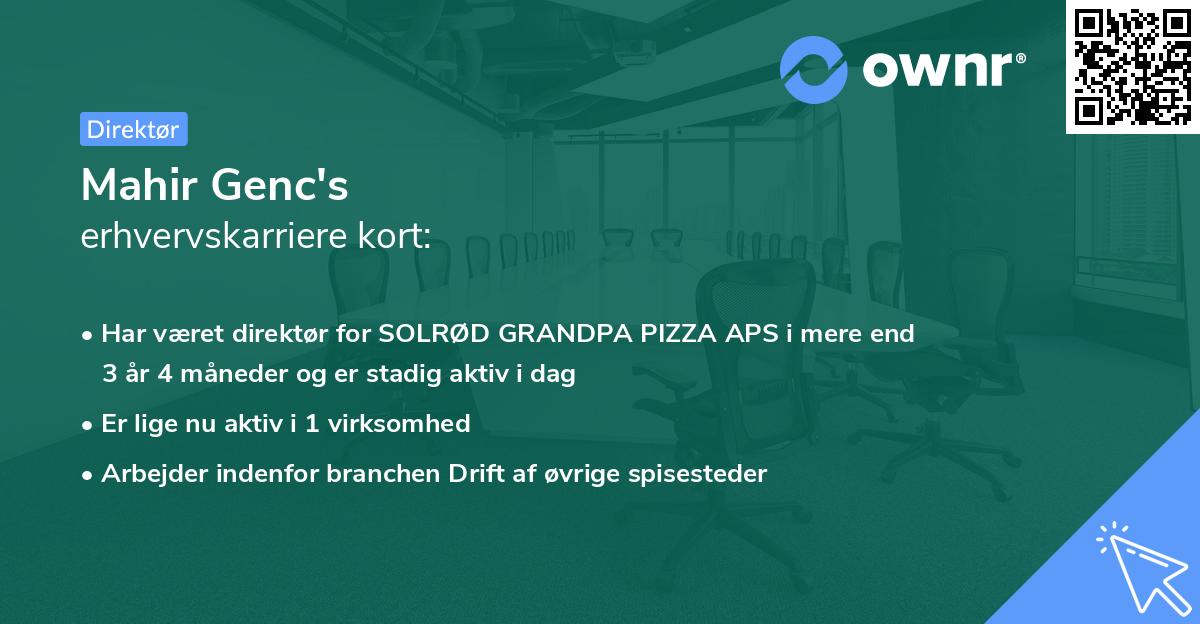 Mahir Genc's erhvervskarriere kort