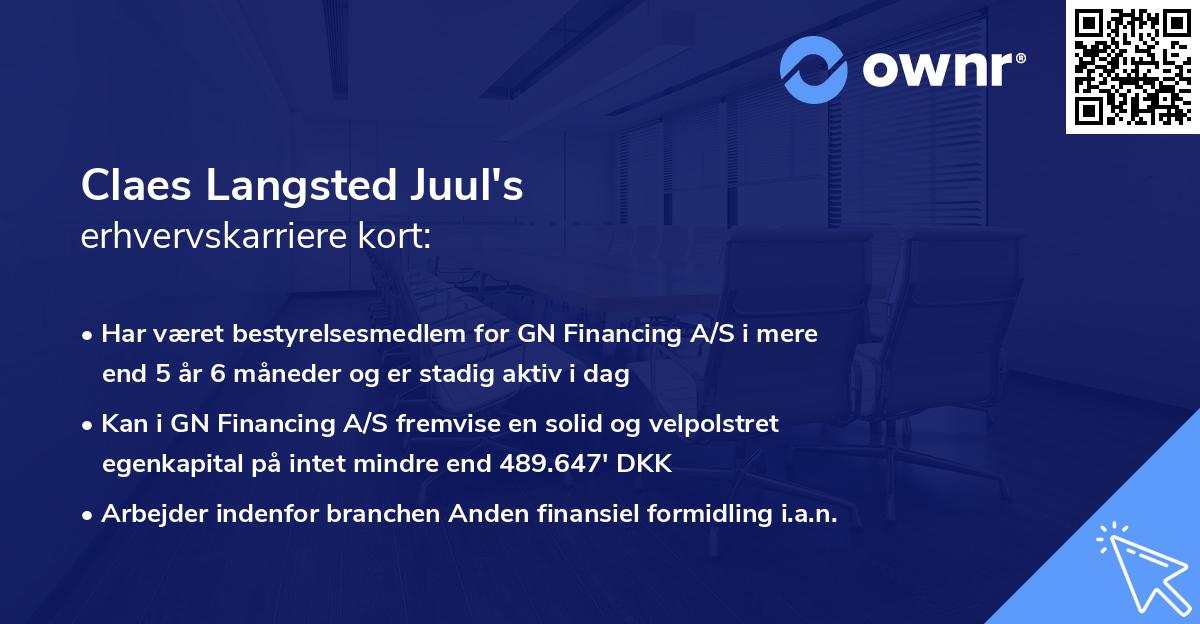 Claes Langsted Juul's erhvervskarriere kort