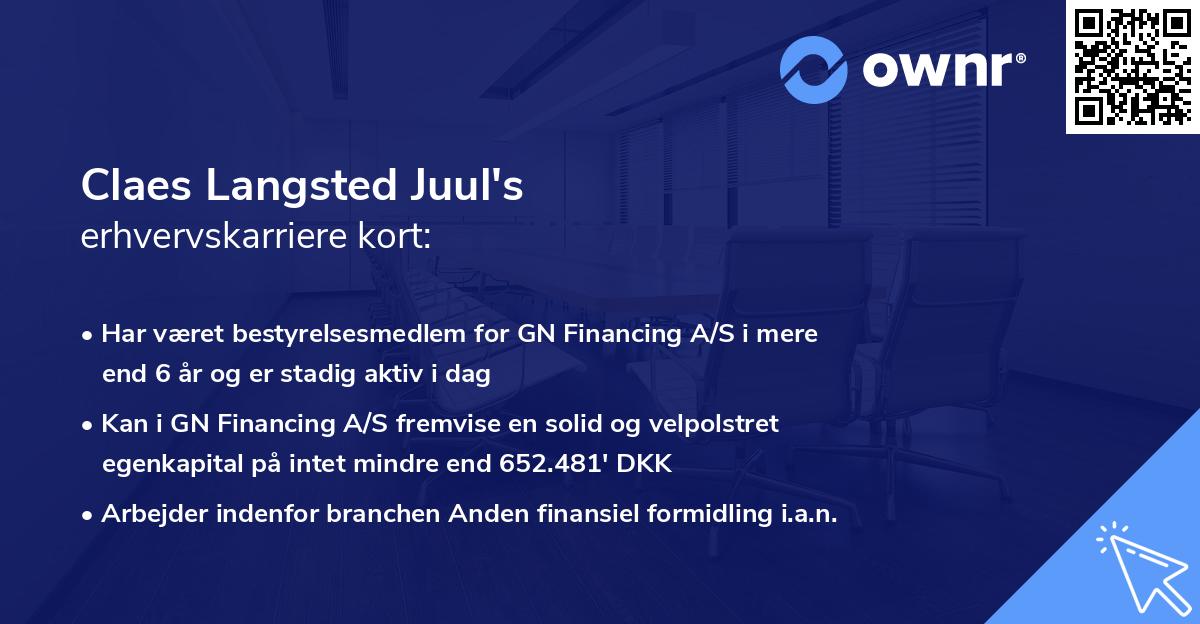 Claes Langsted Juul's erhvervskarriere kort