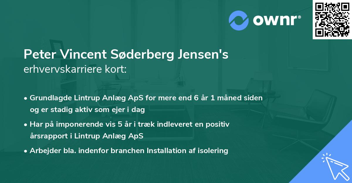 Peter Vincent Søderberg Jensen's erhvervskarriere kort
