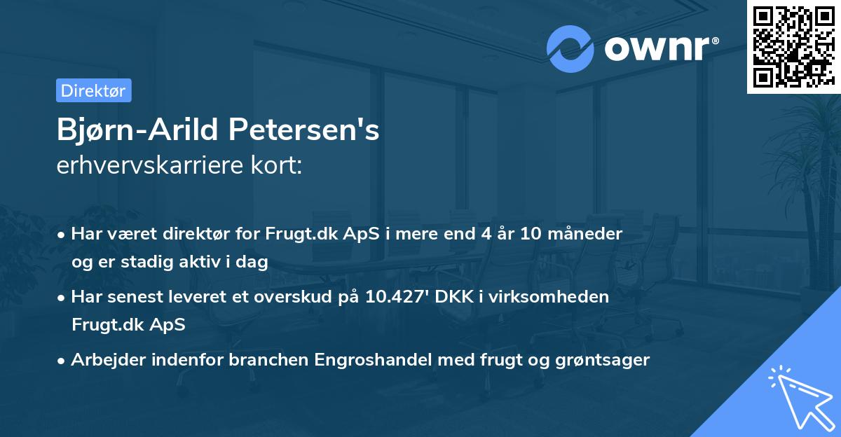 Bjørn-Arild Petersen's erhvervskarriere kort