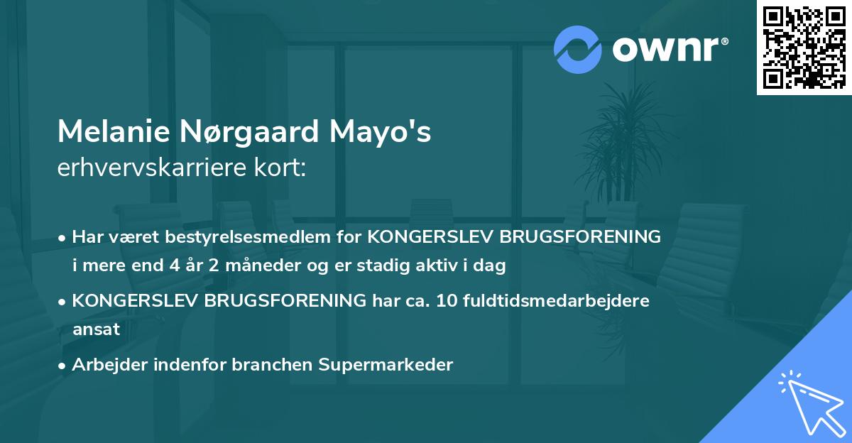 Melanie Nørgaard Mayo's erhvervskarriere kort