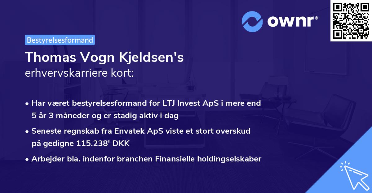 Thomas Vogn Kjeldsen's erhvervskarriere kort