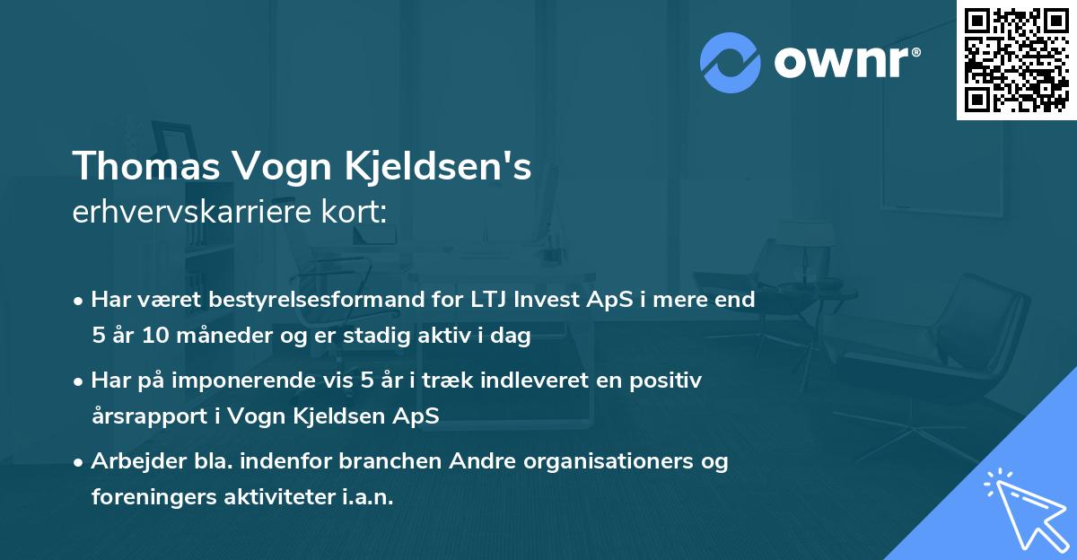 Thomas Vogn Kjeldsen's erhvervskarriere kort