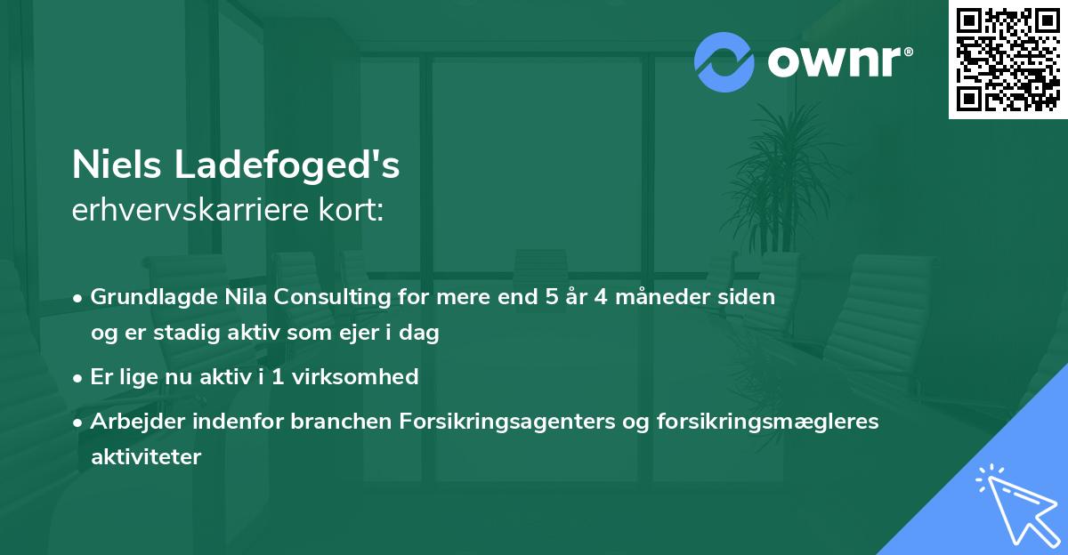 Niels Ladefoged's erhvervskarriere kort