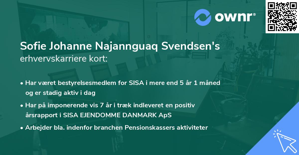 Sofie Johanne Najannguaq Svendsen's erhvervskarriere kort