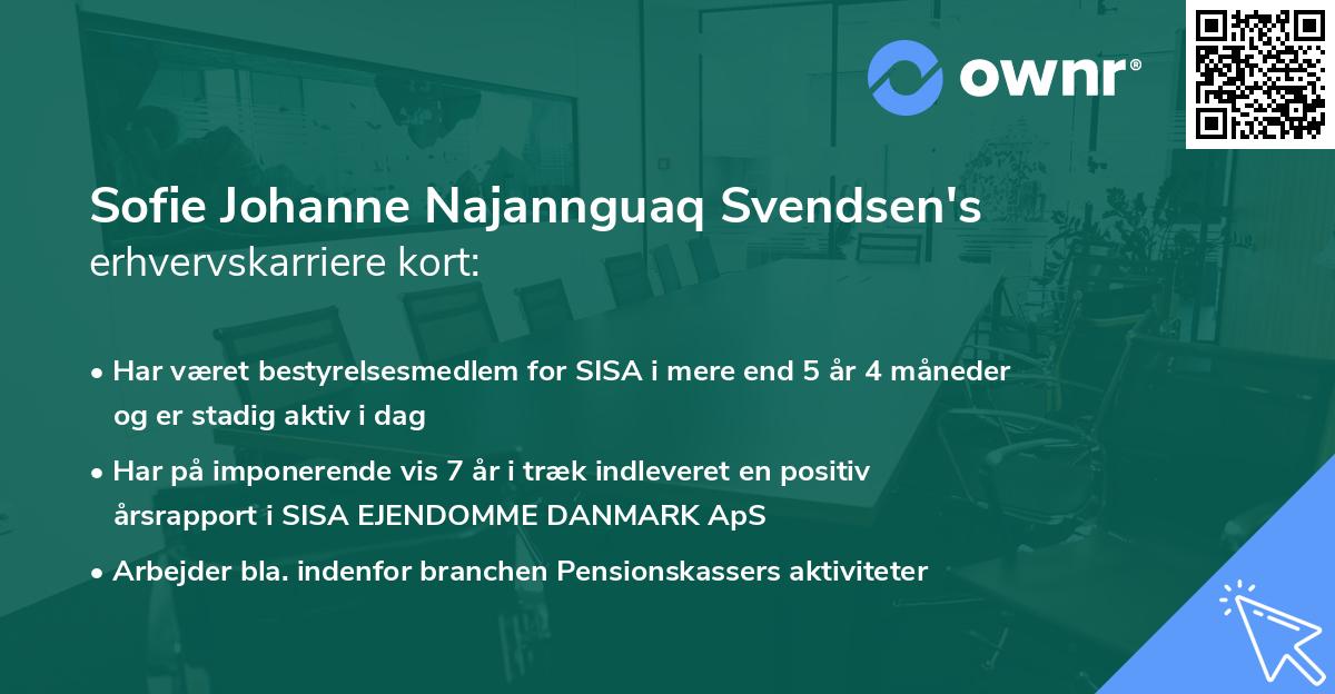 Sofie Johanne Najannguaq Svendsen's erhvervskarriere kort