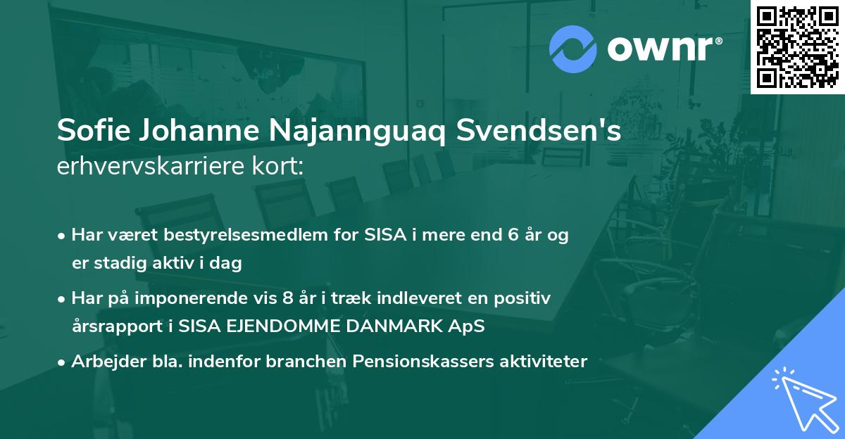 Sofie Johanne Najannguaq Svendsen's erhvervskarriere kort