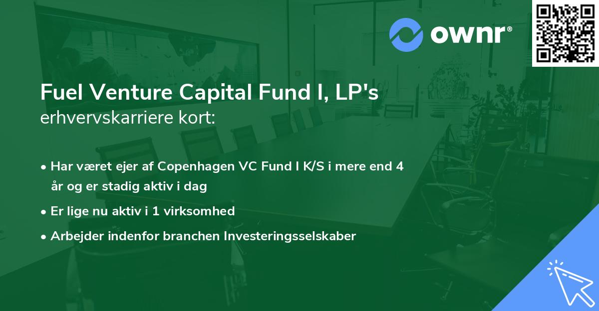 Fuel Venture Capital Fund I, LP's erhvervskarriere kort