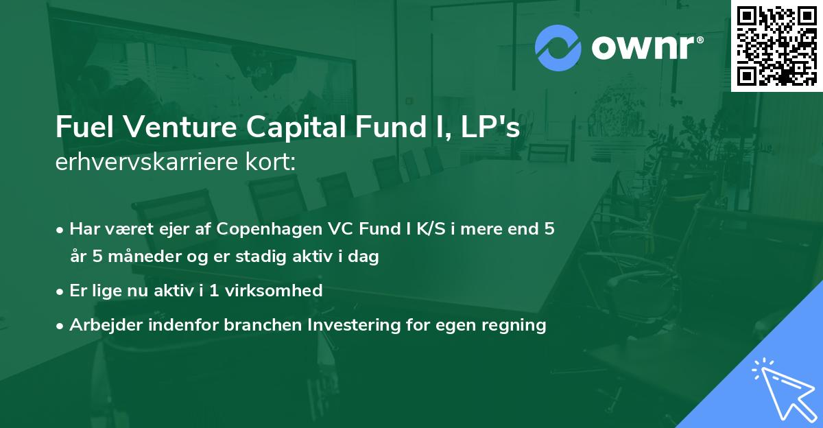 Fuel Venture Capital Fund I, LP's erhvervskarriere kort