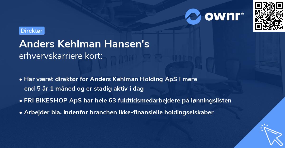 Anders Kehlman Hansen's erhvervskarriere kort