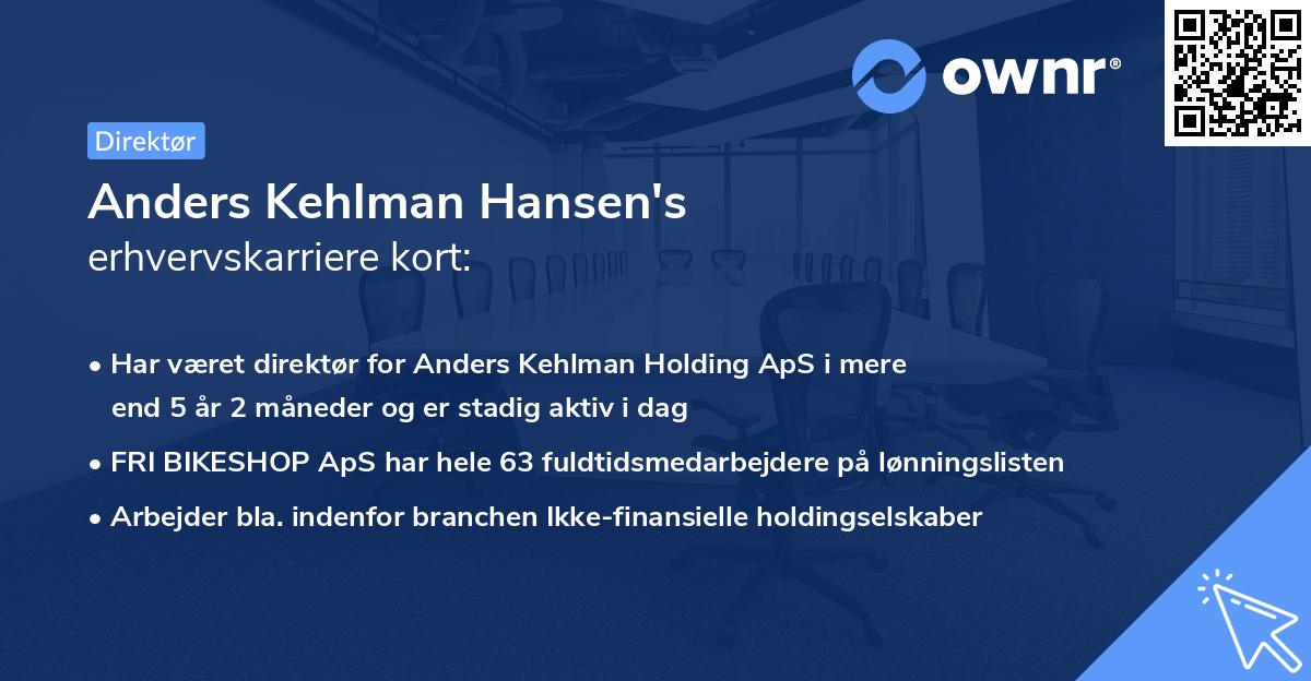 Anders Kehlman Hansen's erhvervskarriere kort