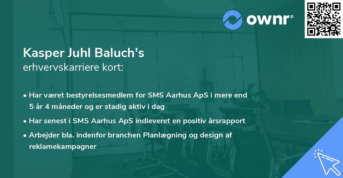 Kasper Juhl Baluch's erhvervskarriere kort