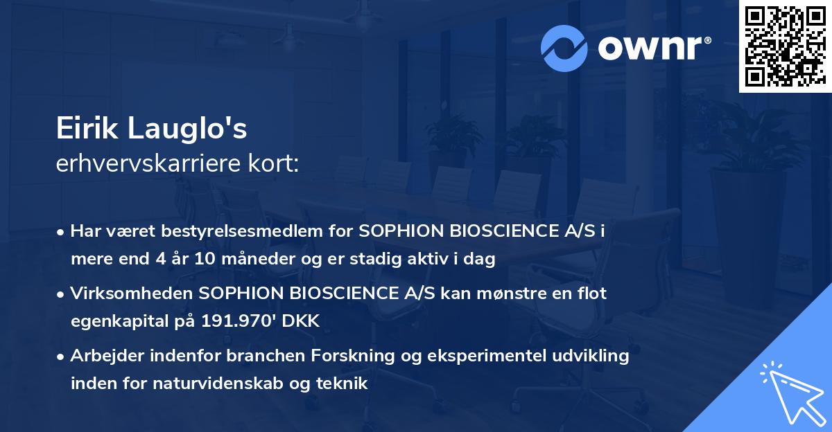 Eirik Lauglo's erhvervskarriere kort