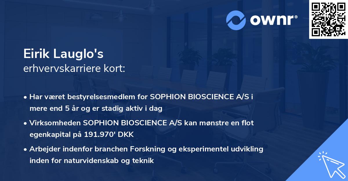 Eirik Lauglo's erhvervskarriere kort