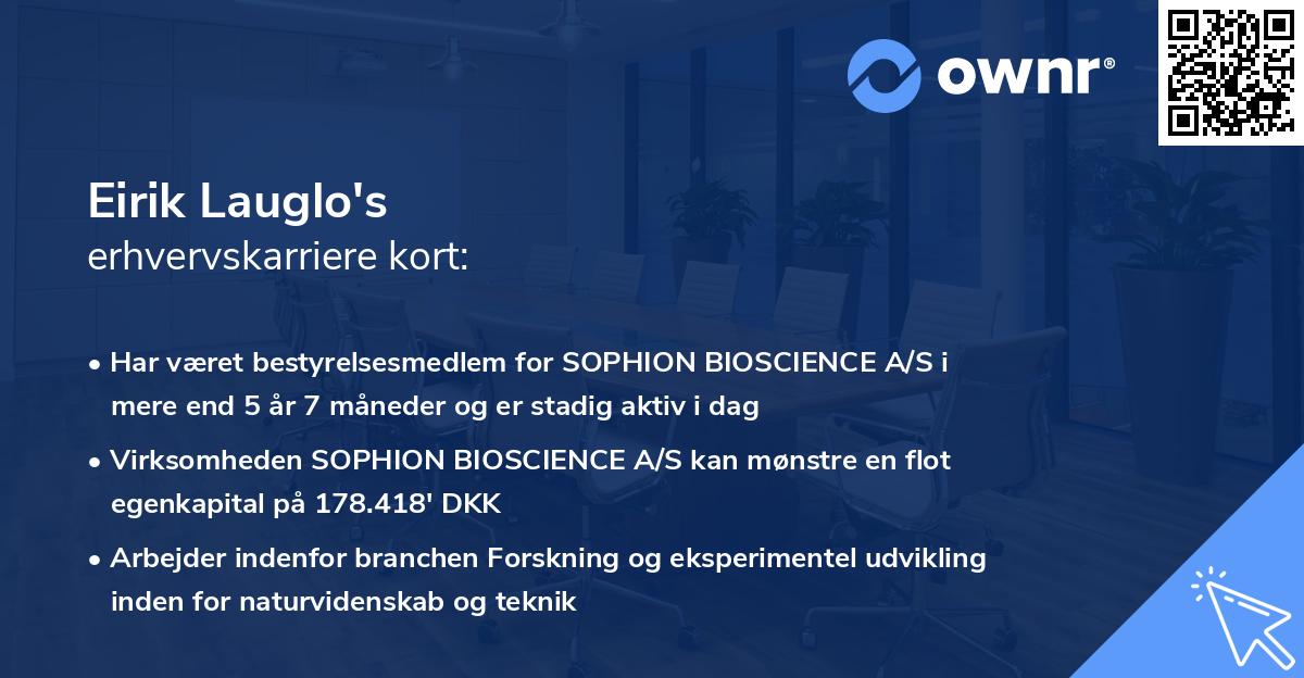 Eirik Lauglo's erhvervskarriere kort
