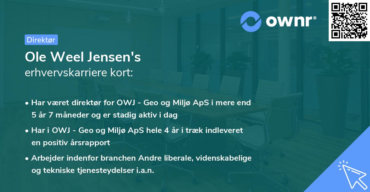 Ole Weel Jensen's erhvervskarriere kort