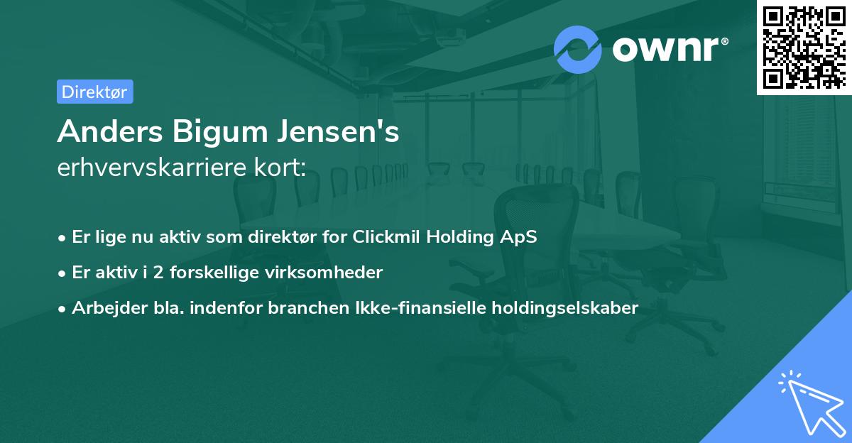 Anders Bigum Jensen's erhvervskarriere kort