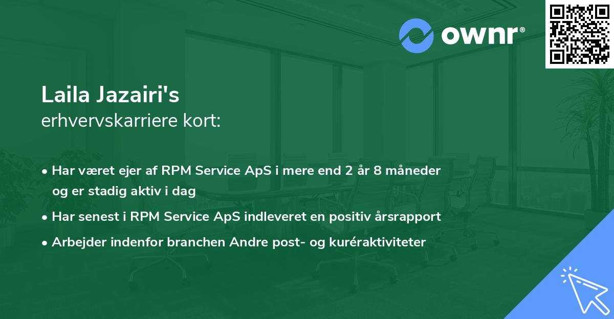 Laila Jazairi's erhvervskarriere kort