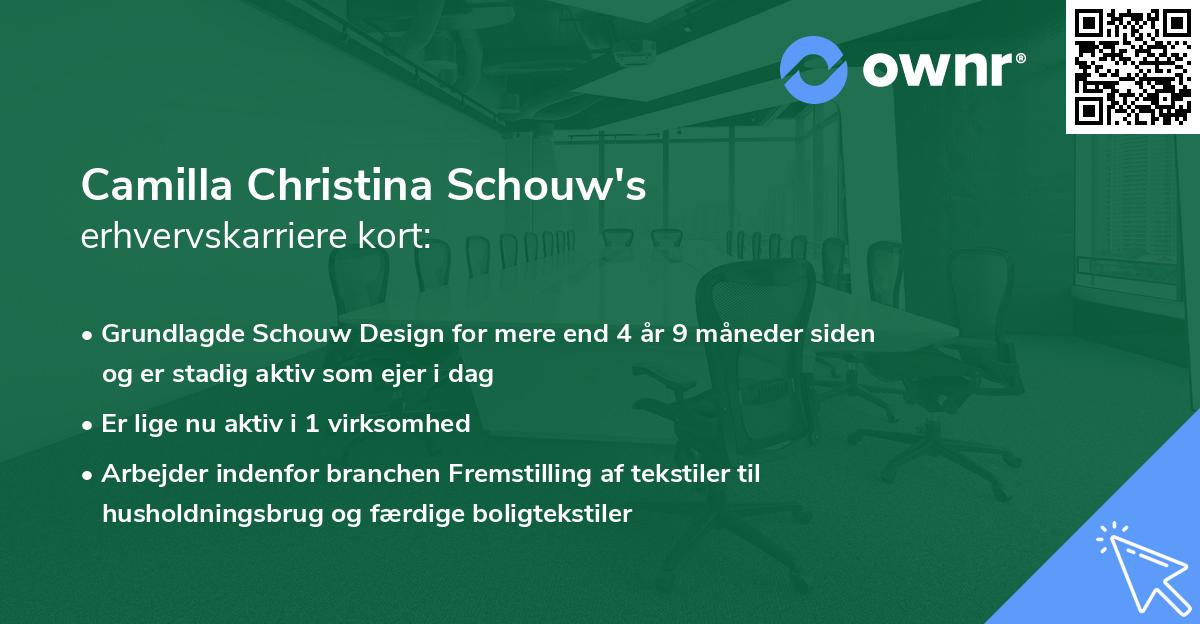 Camilla Christina Schouw's erhvervskarriere kort