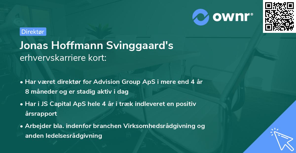 Jonas Hoffmann Svinggaard's erhvervskarriere kort