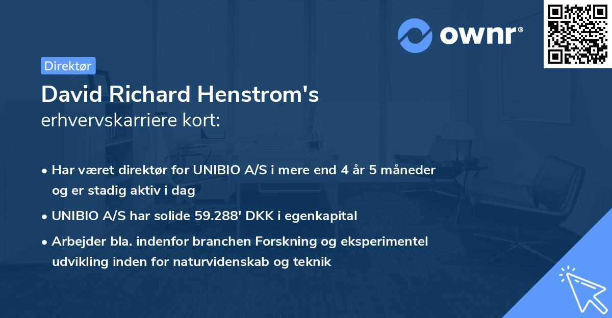 David Richard Henstrom's erhvervskarriere kort