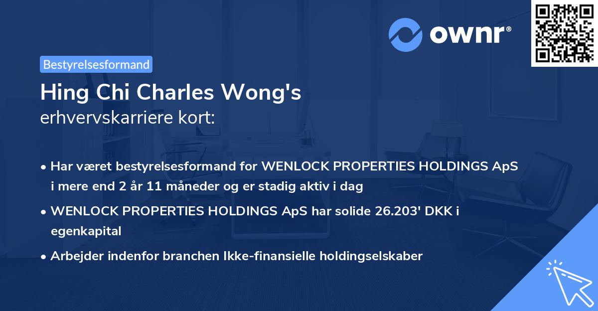 Hing Chi Charles Wong's erhvervskarriere kort