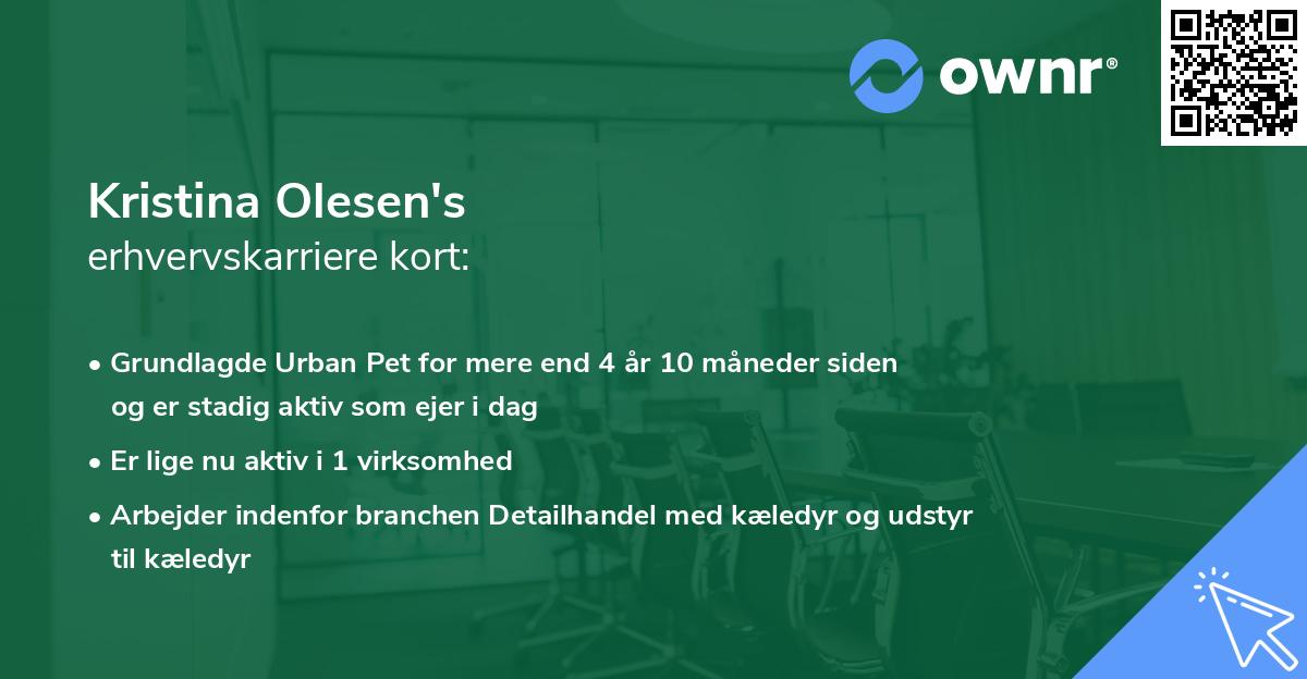 Kristina Olesen's erhvervskarriere kort