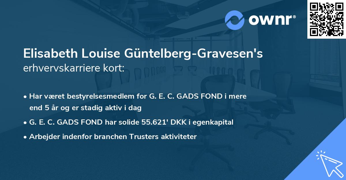 Elisabeth Louise Güntelberg-Gravesen's erhvervskarriere kort