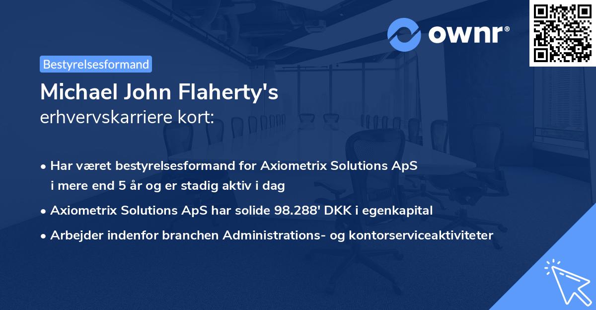 Michael John Flaherty's erhvervskarriere kort